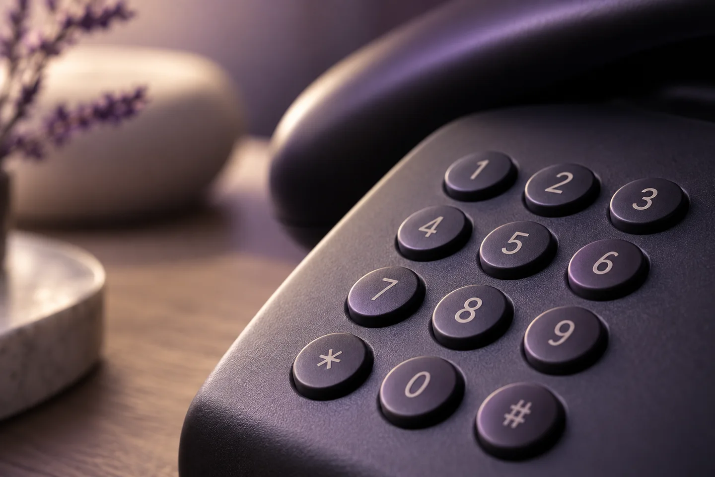 Macro still life of physical telephone keypad buttons