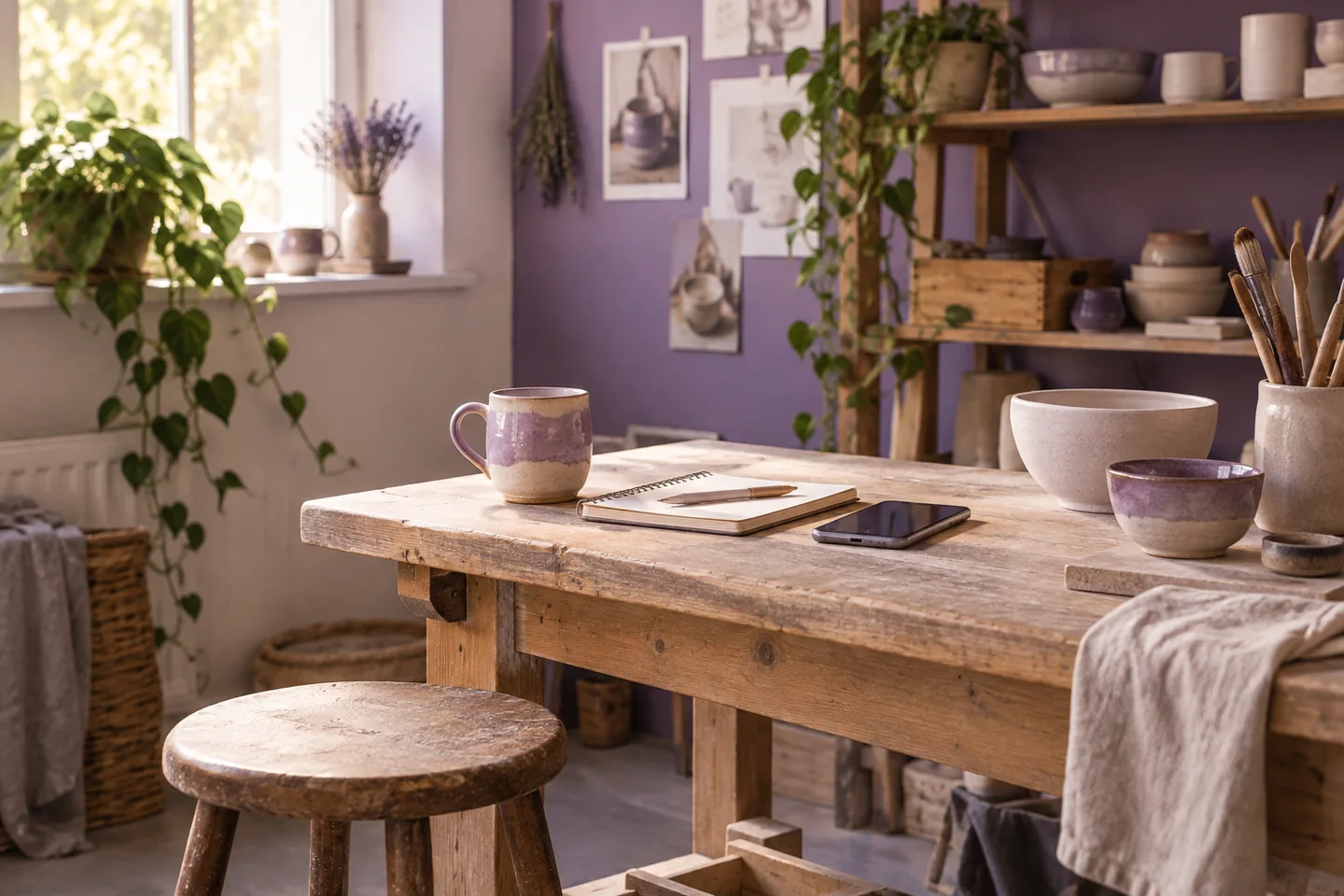 Compact independent studio workbench with one phone